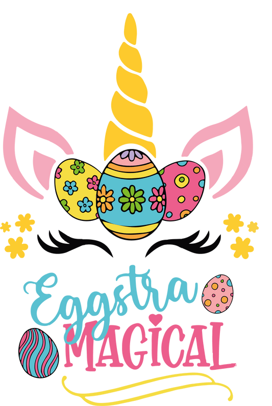 Eggstra Magical Easter Cute Unicorn Design - DTF Ready To Press