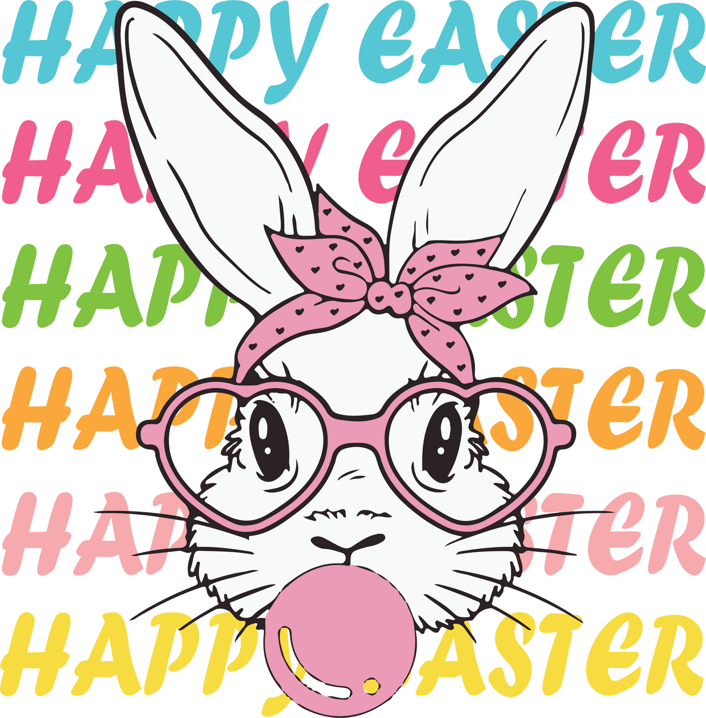 Happy Easter Baby Bunny Design - DTF Ready To Press