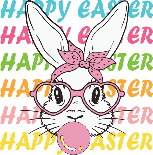 Happy Easter Baby Bunny Design - DTF Ready To Press