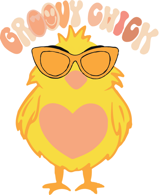 Groovy Chick Easter Design - DTF Ready To Press