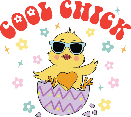 Cool Chick Easter Design - DTF Ready To Press