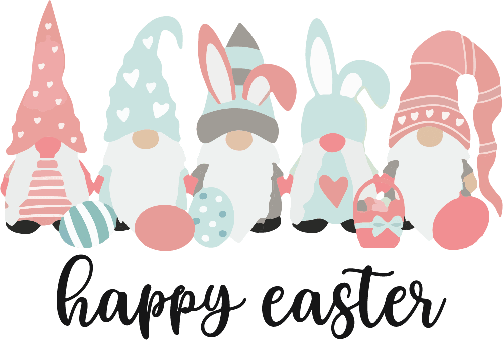 Gnome Happy Easter Design - DTF Ready To Press