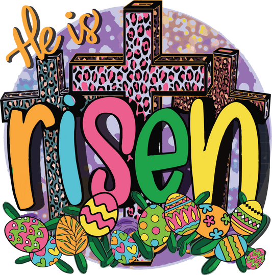 He Is Risen Easter Leopard Design - DTF Ready To Press