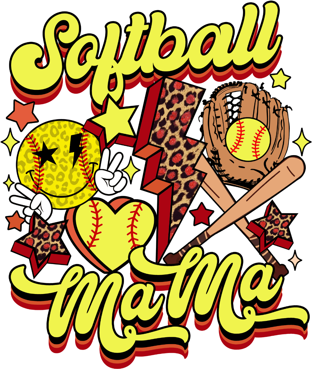 Softball Mama Design - DTF Ready To Press