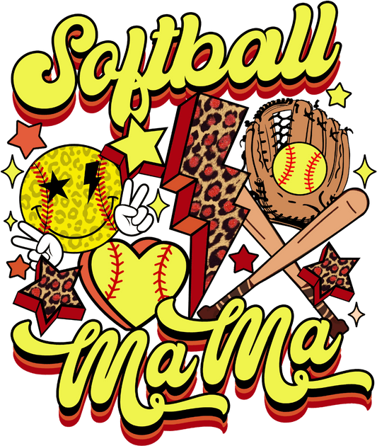 Softball Mama Design - DTF Ready To Press