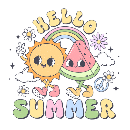 Hello Summer Design - DTF Ready To Press