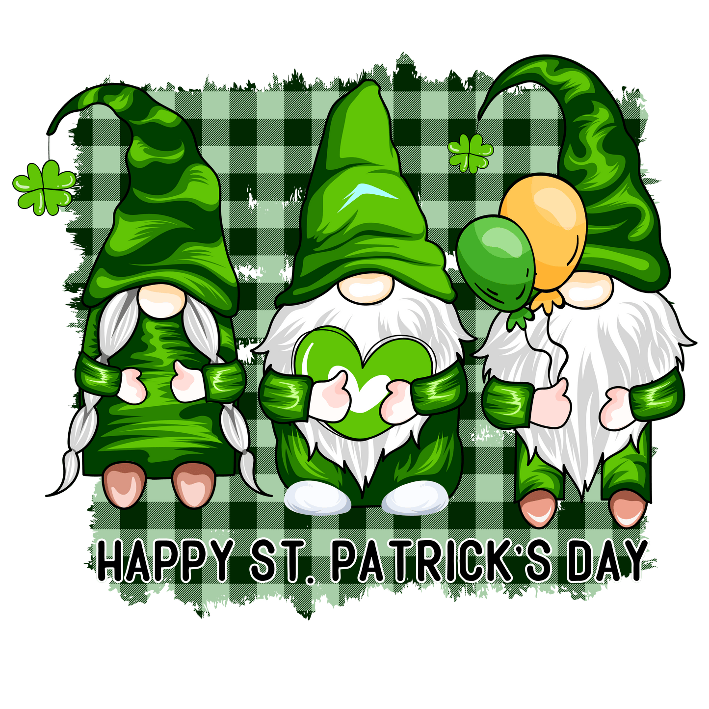 Happy Saint Patricks Day Gnomes Design - DTF Ready To Press