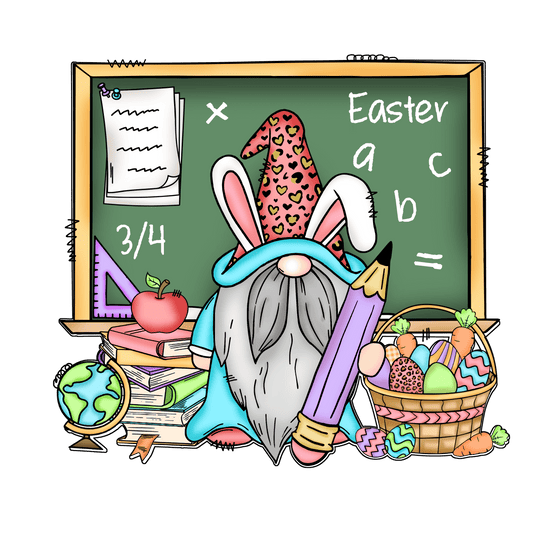 Easter Gnome Teacher Design - DTF Ready To Press
