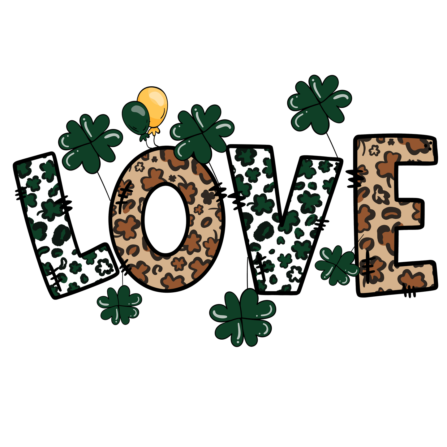 St Patrick's Day Love Leopard Design - DTF Ready To Press