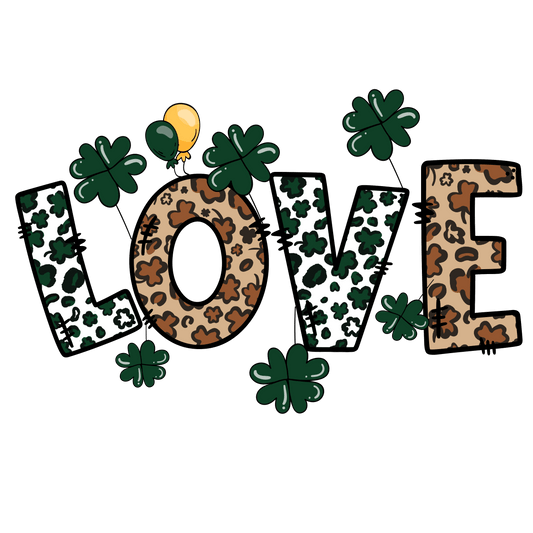 St Patrick's Day Love Leopard Design - DTF Ready To Press