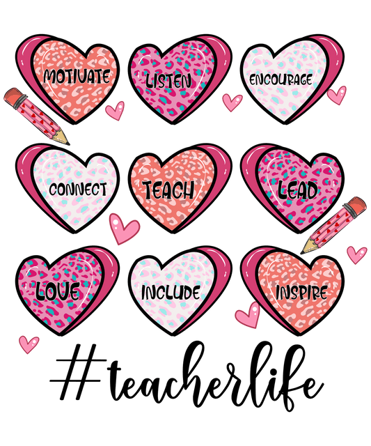 Sarcastic Teacher Life Design - DTF Ready To Press