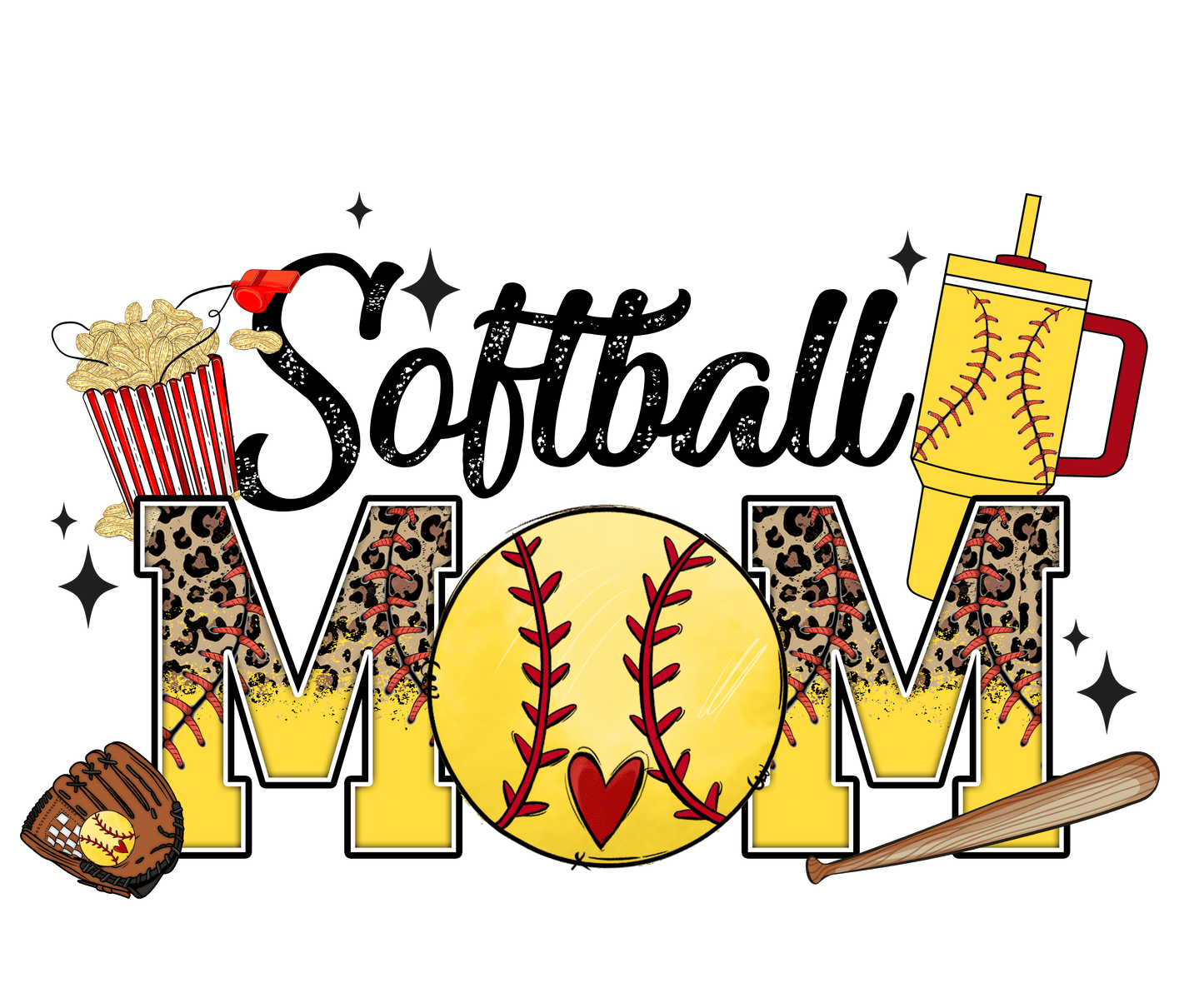 Softball Mom Design - DTF Ready To Press