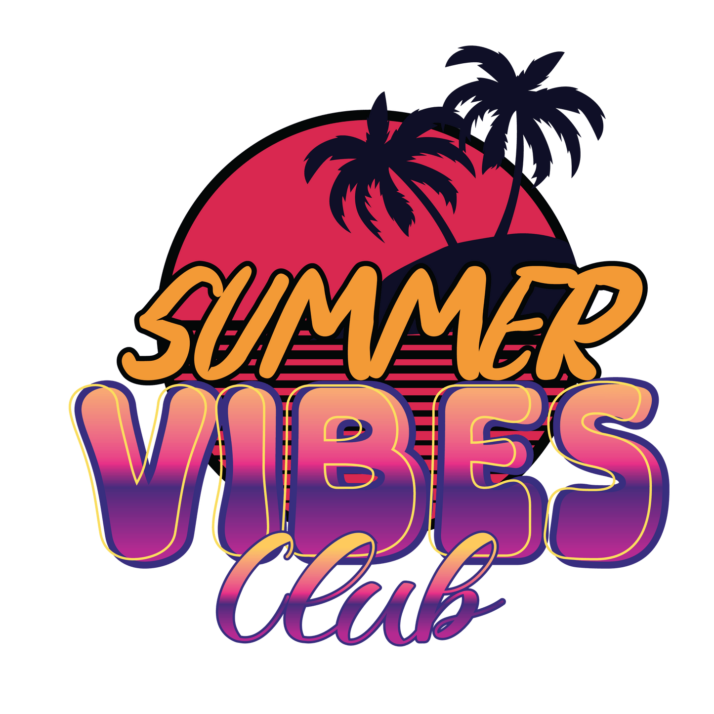 Summer Vibes Club Design - DTF Ready To Press