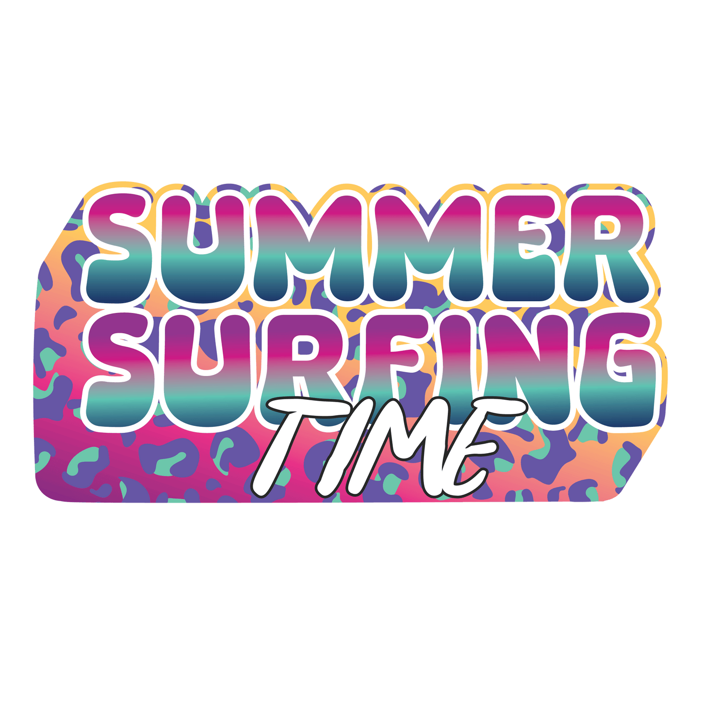 Summer Surfing Time Design - DTF Ready To Press