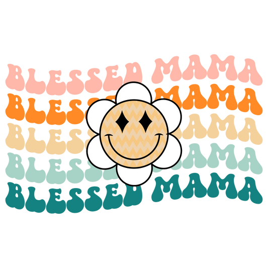 Retro Blessed Mama Design - DTF Ready To Press