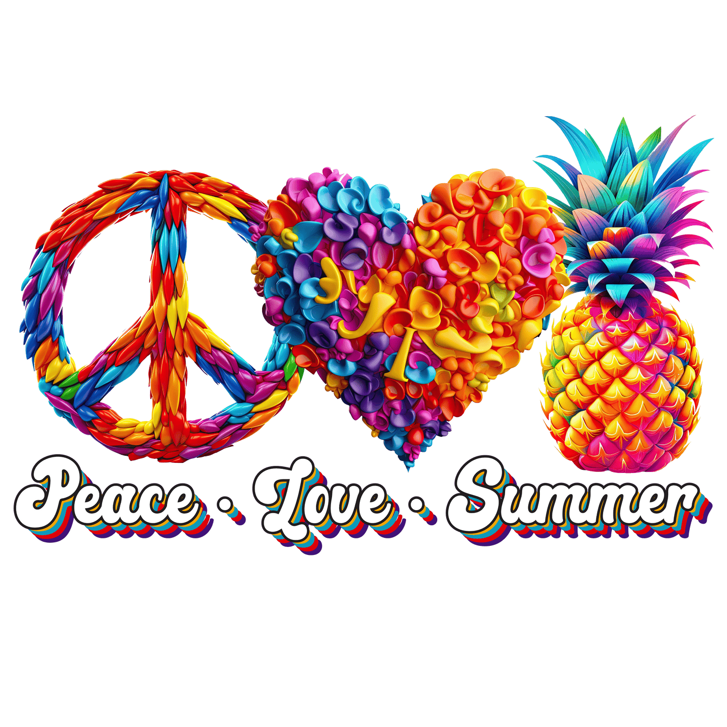 Peace Love Summer Design - DTF Ready To Press