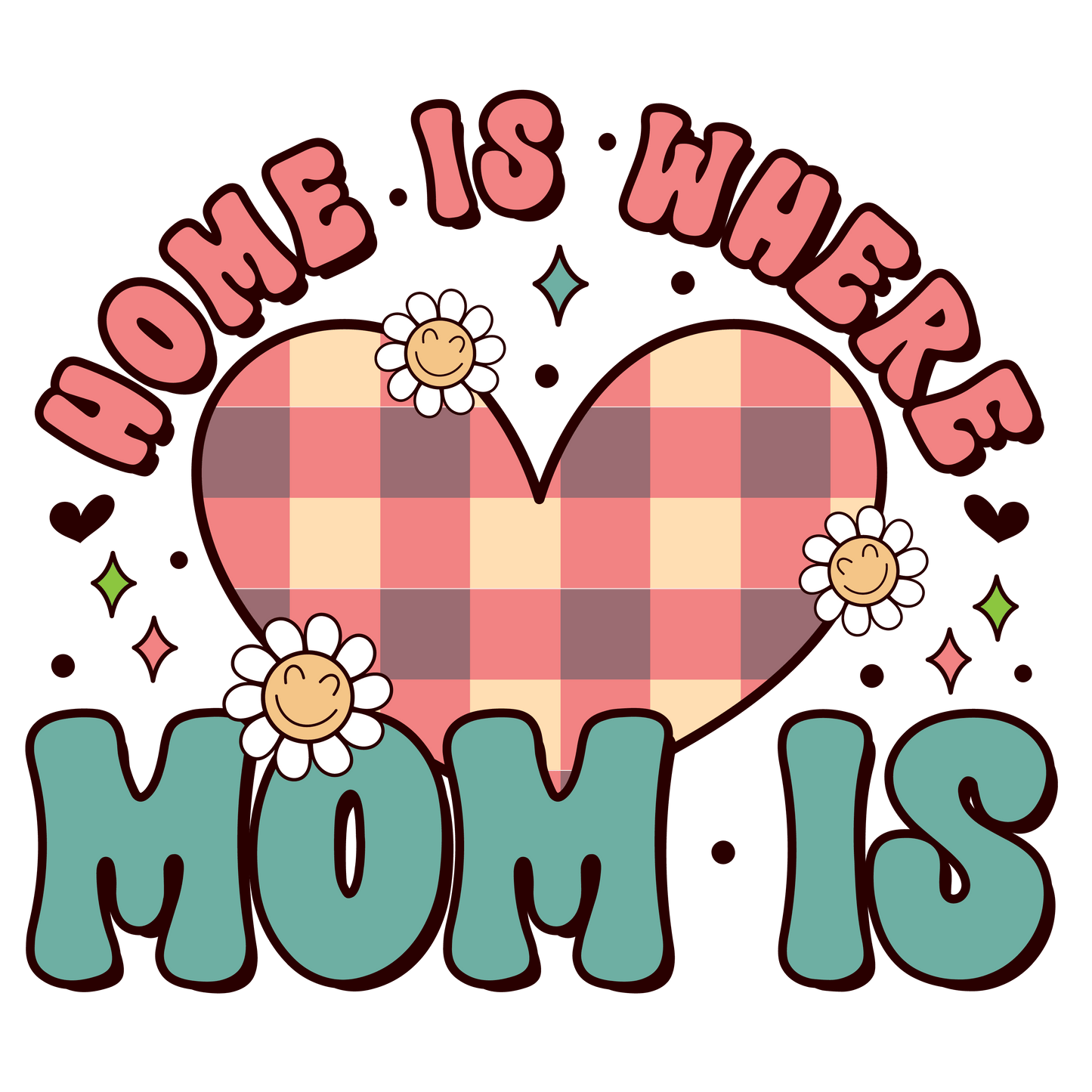 Home Is Where Mom Is Design - DTF Ready To Press