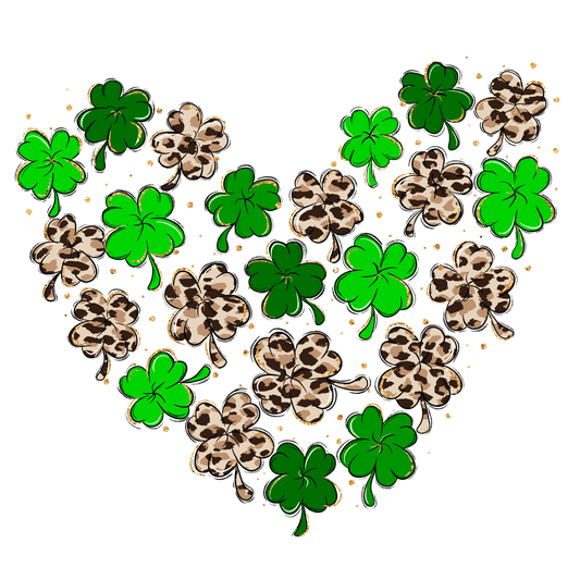 Saint Patricks Day Love Clover Design - DTF Ready To Press