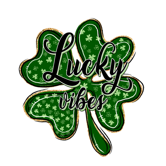 Clover Lucky Vibes Saint Patricks Day Cheetah Design - DTF Ready To Press