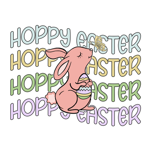 Hoppy Easter Cute Bunny Design - DTF Ready To Press