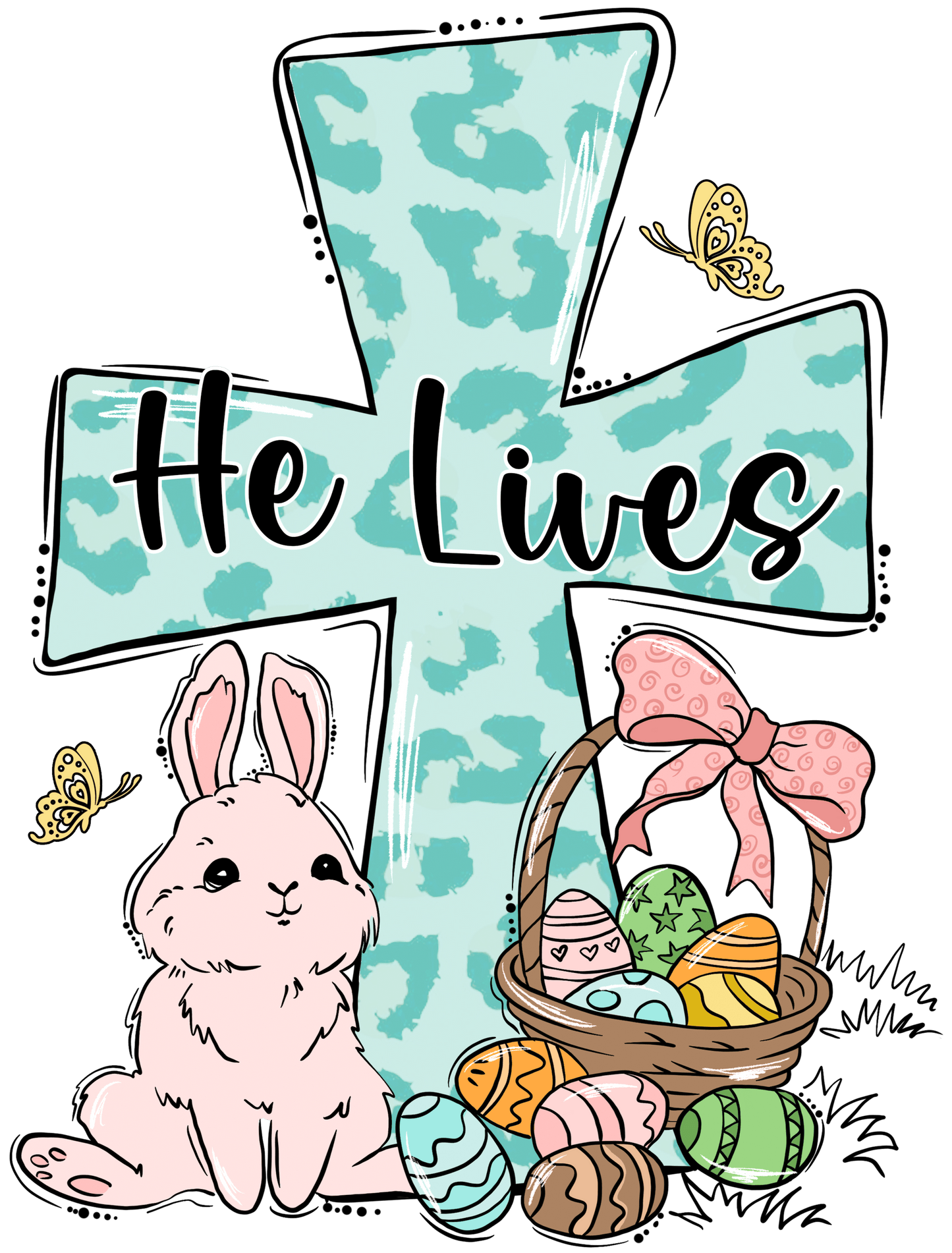 He Lives Easter Bunny Design - DTF Ready To Press