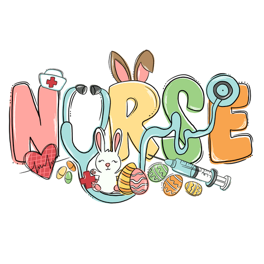 Easter Bunny Nurse Design - DTF Ready To Press