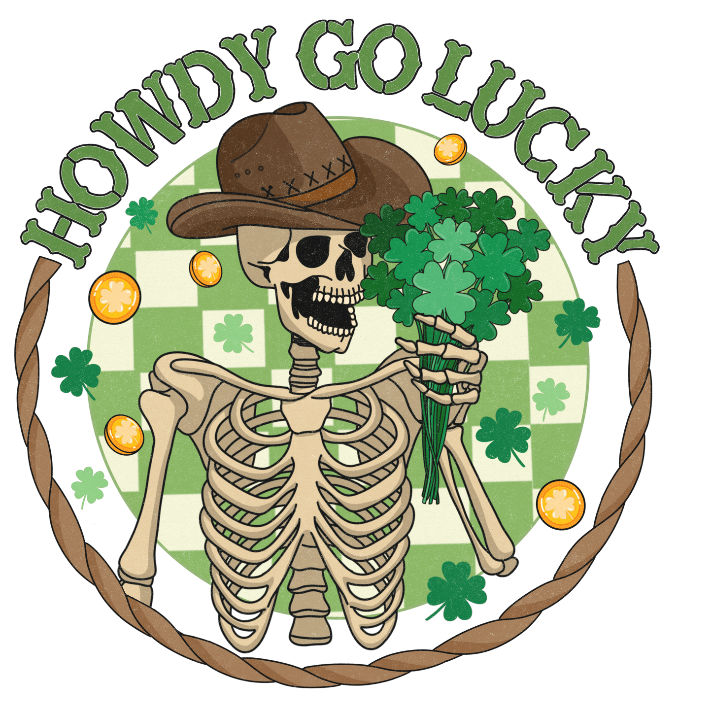 Howdy Go Lucky St Patrick's Day Design - DTF Ready To Press