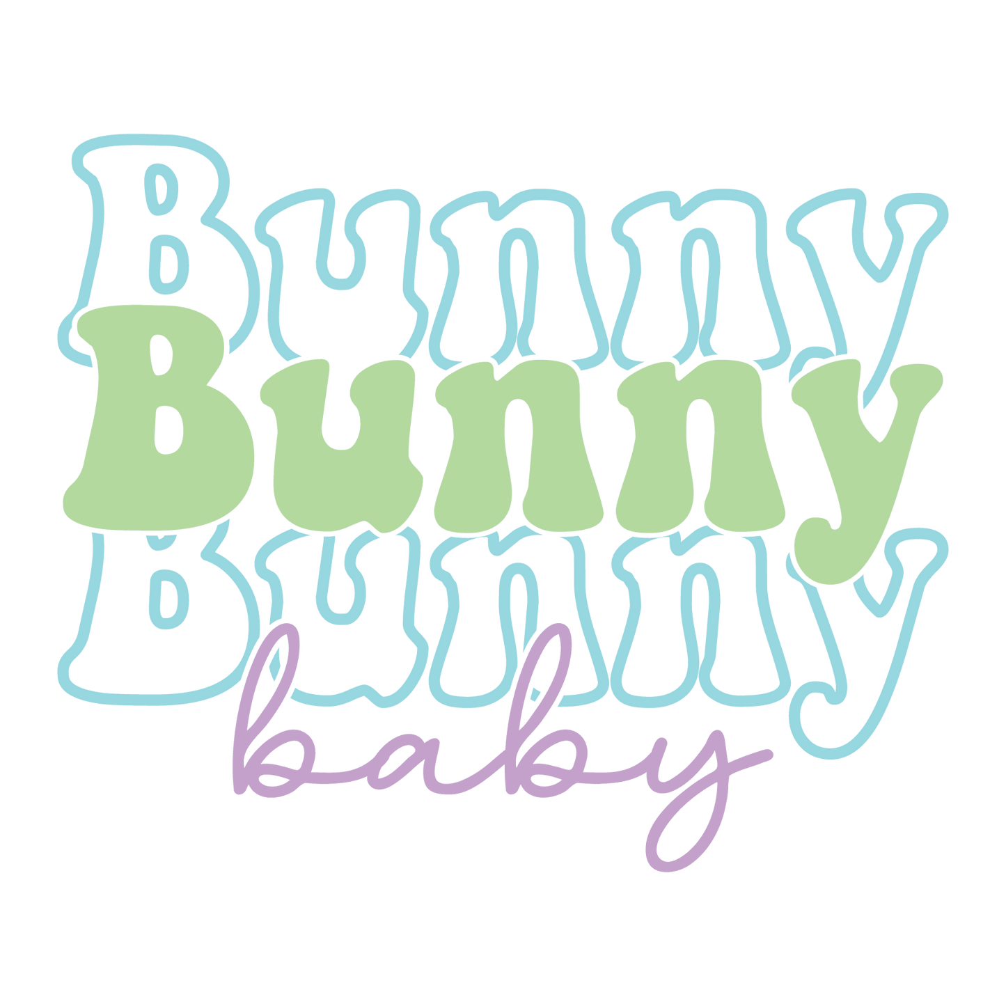 Bunny Baby Easter Party Design - DTF Ready To Press