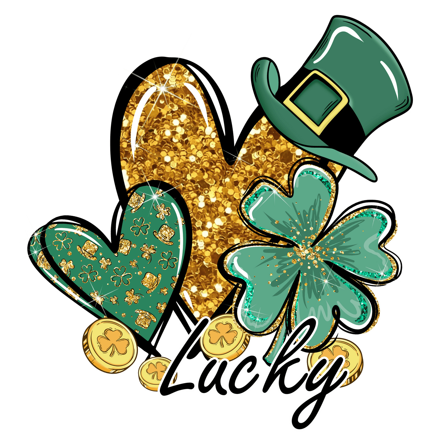 Lucky Heart Saint Patrick's Day Design - DTF Ready To Press