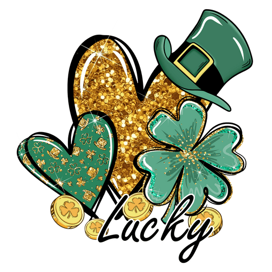 Lucky Heart Saint Patrick's Day Design - DTF Ready To Press