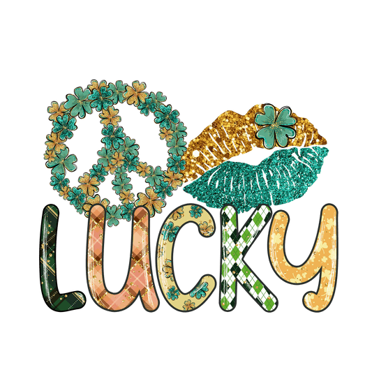 Lucky St Patrick's Peace Design - DTF Ready To Press