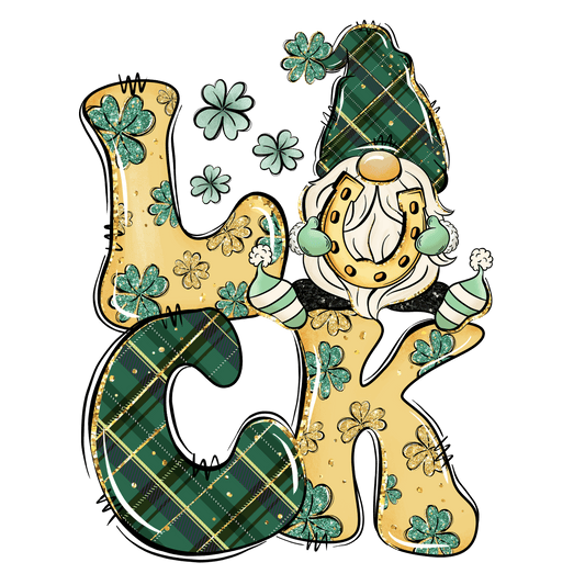 Luck Gnome Saint Patrick's Day Design - DTF Ready To Press