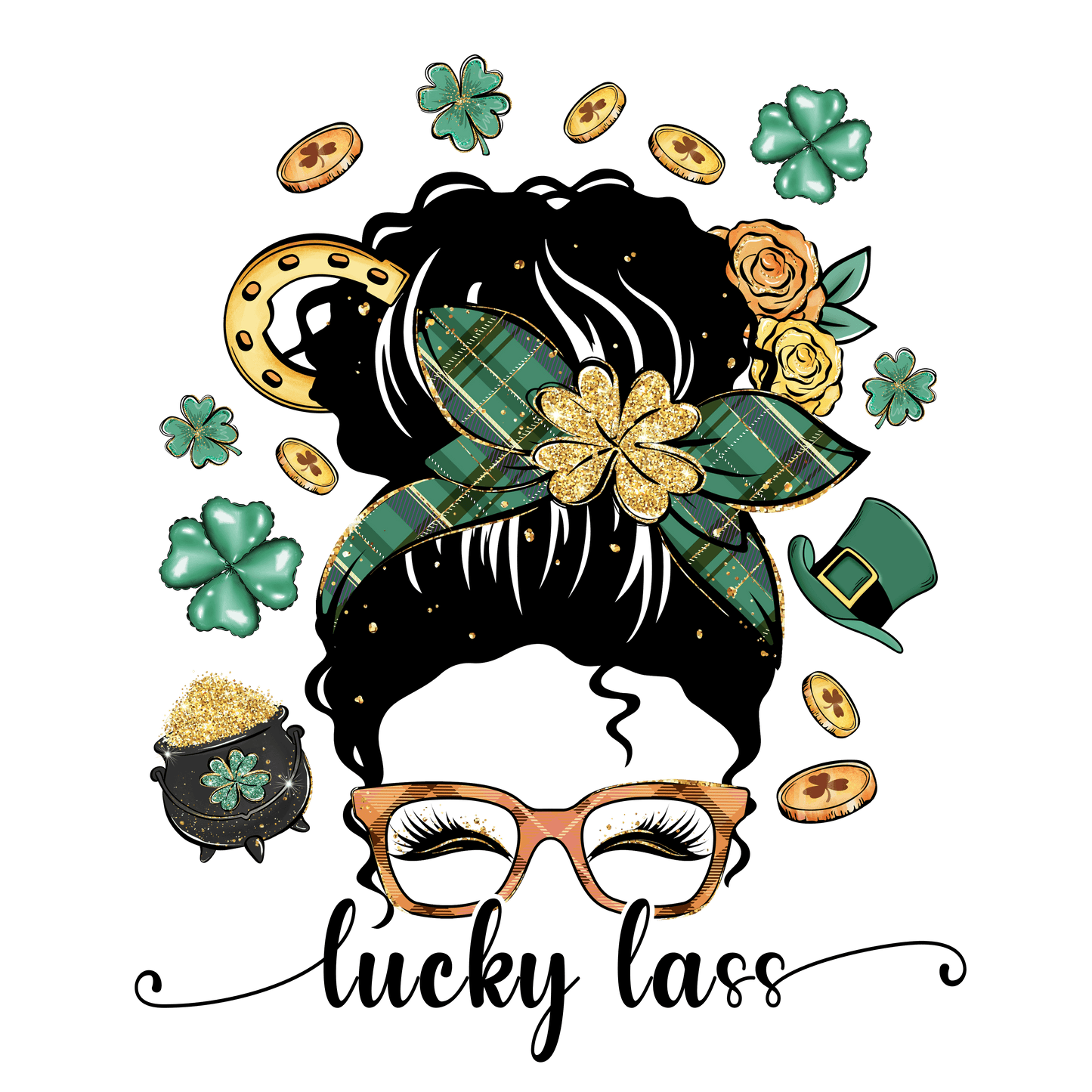 Lucky Lass St Patrick's Day Design - DTF Ready To Press