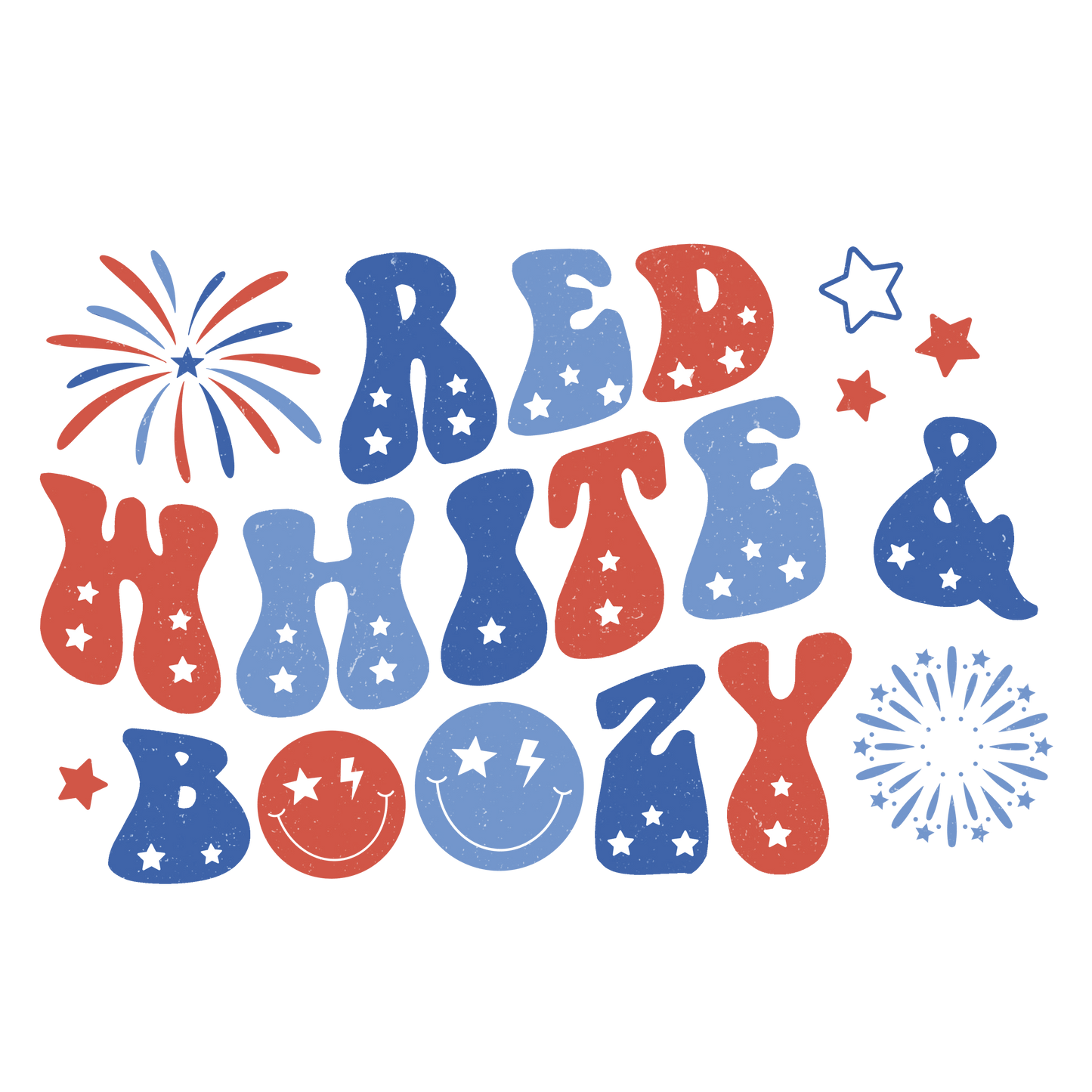 Red White Boozy Design - DTF Ready To Press