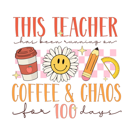 Retro 100 Days Of School Design - DTF Ready To Press