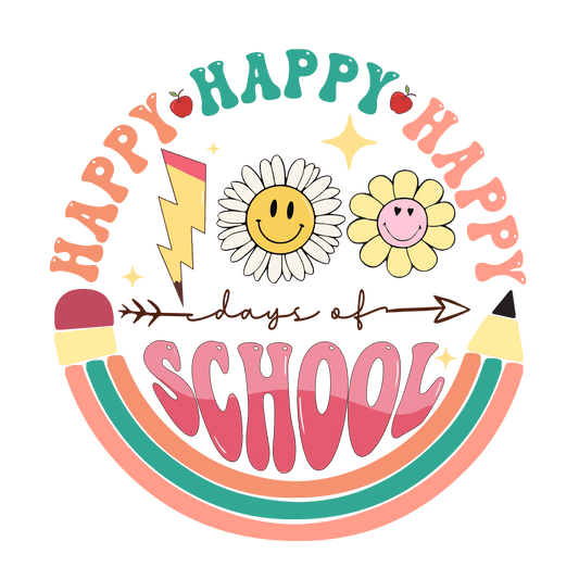 Happy 100 Days Of School Design - DTF Ready To Press