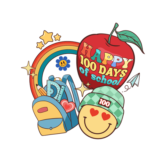 Happy 100 Days Of School Design - DTF Ready To Press