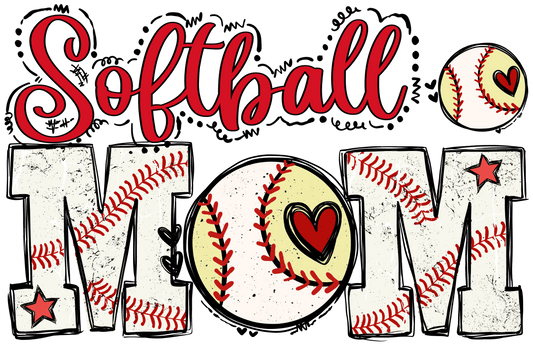 Softball Mom Design - DTF Ready To Press