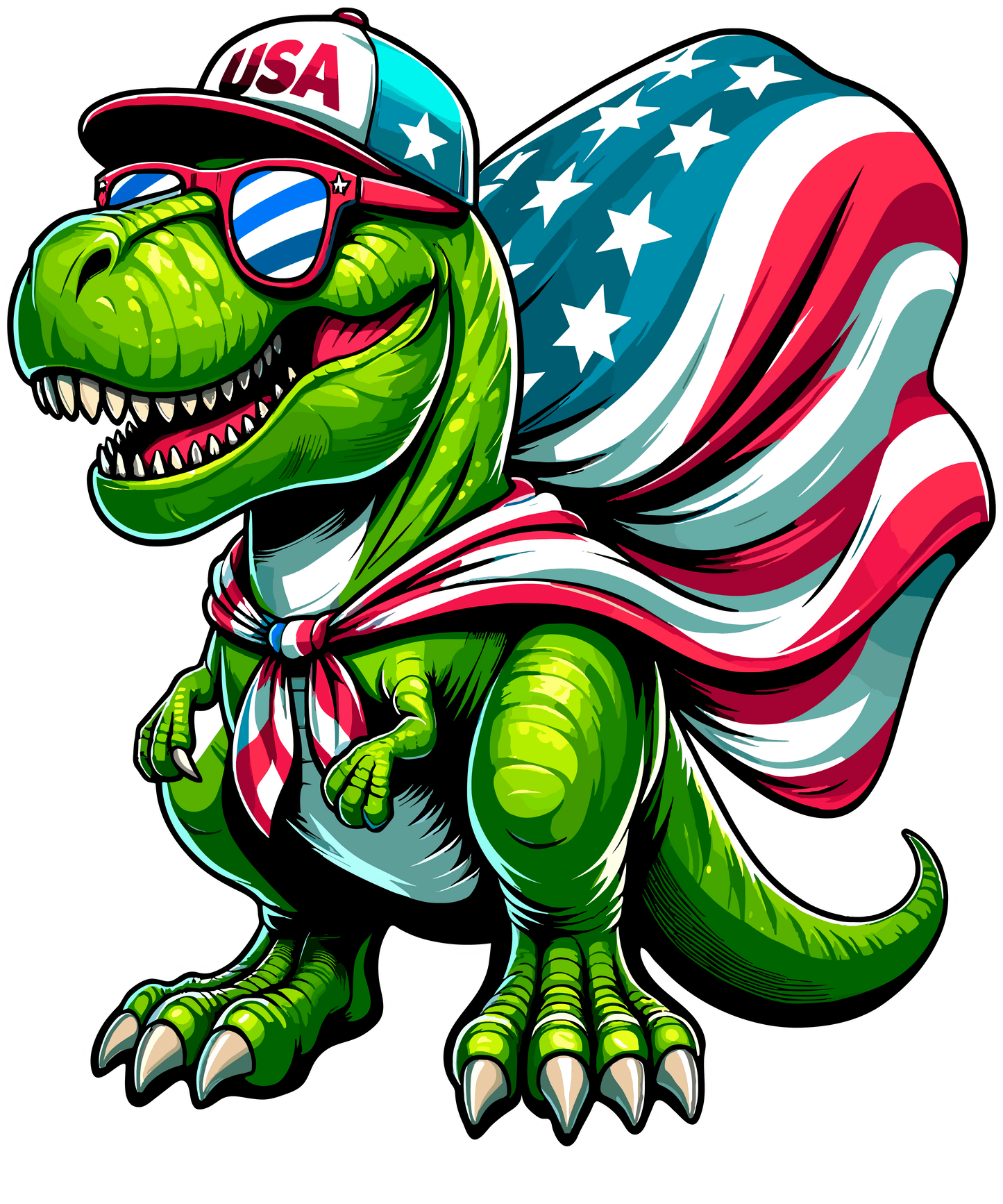 4th Of July T-rex  Design - DTF Ready To Press