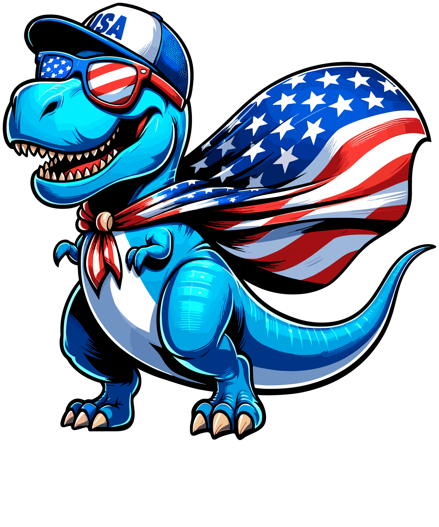 4th Of July Dinosaur Design - DTF Ready To Press