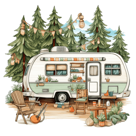 Summer Camping Design - DTF Ready To Press