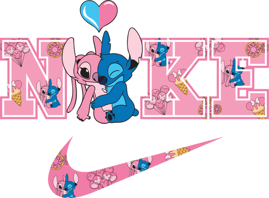 Lilo And Stitch Nike Valentine's Day Couple Design - DTF Ready To Press