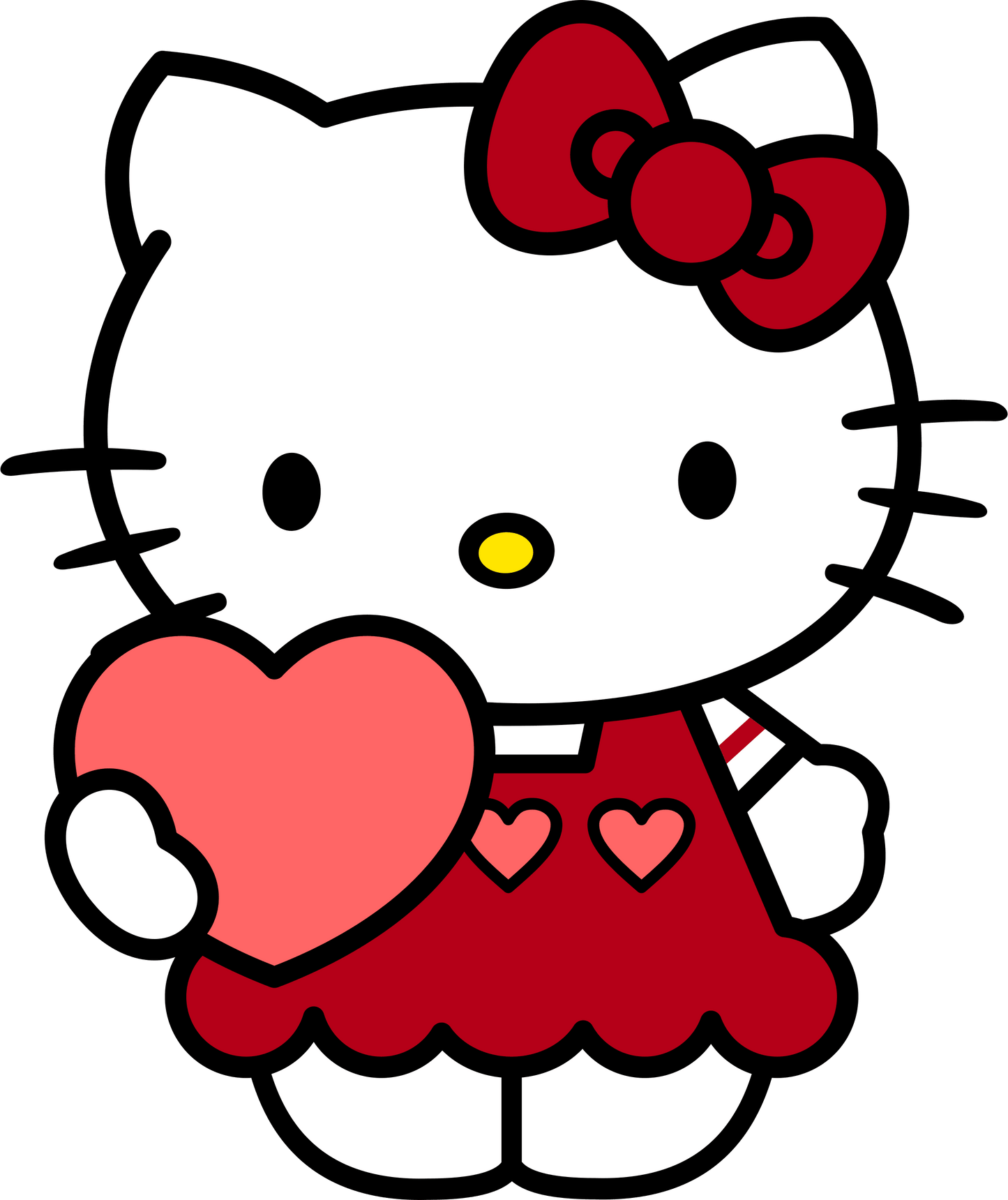 Hello Kitty Kiss Me Valentine's Day Design - DTF Ready To Press