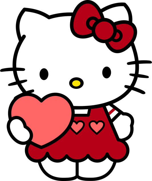 Hello Kitty Kiss Me Valentine's Day Design - DTF Ready To Press