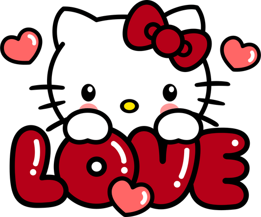 Hello Kitty Valentine's Day Love Design - DTF Ready To Press