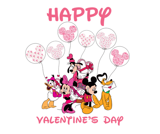 Disney Mickey Mouse Happy Valentine's Day Design - DTF Ready To Press