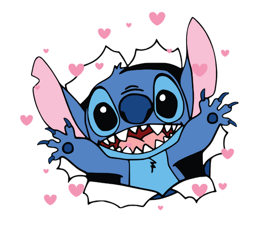 Disney Stitch Valentine's Day Lover Design - DTF Ready To Press