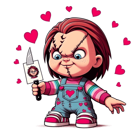 Chucky Valentine's Day Heart Design - DTF Ready To Press