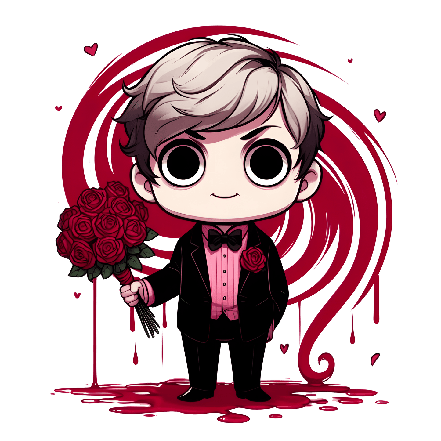 Vampire Valentine's Day Rose Design - DTF Ready To Press