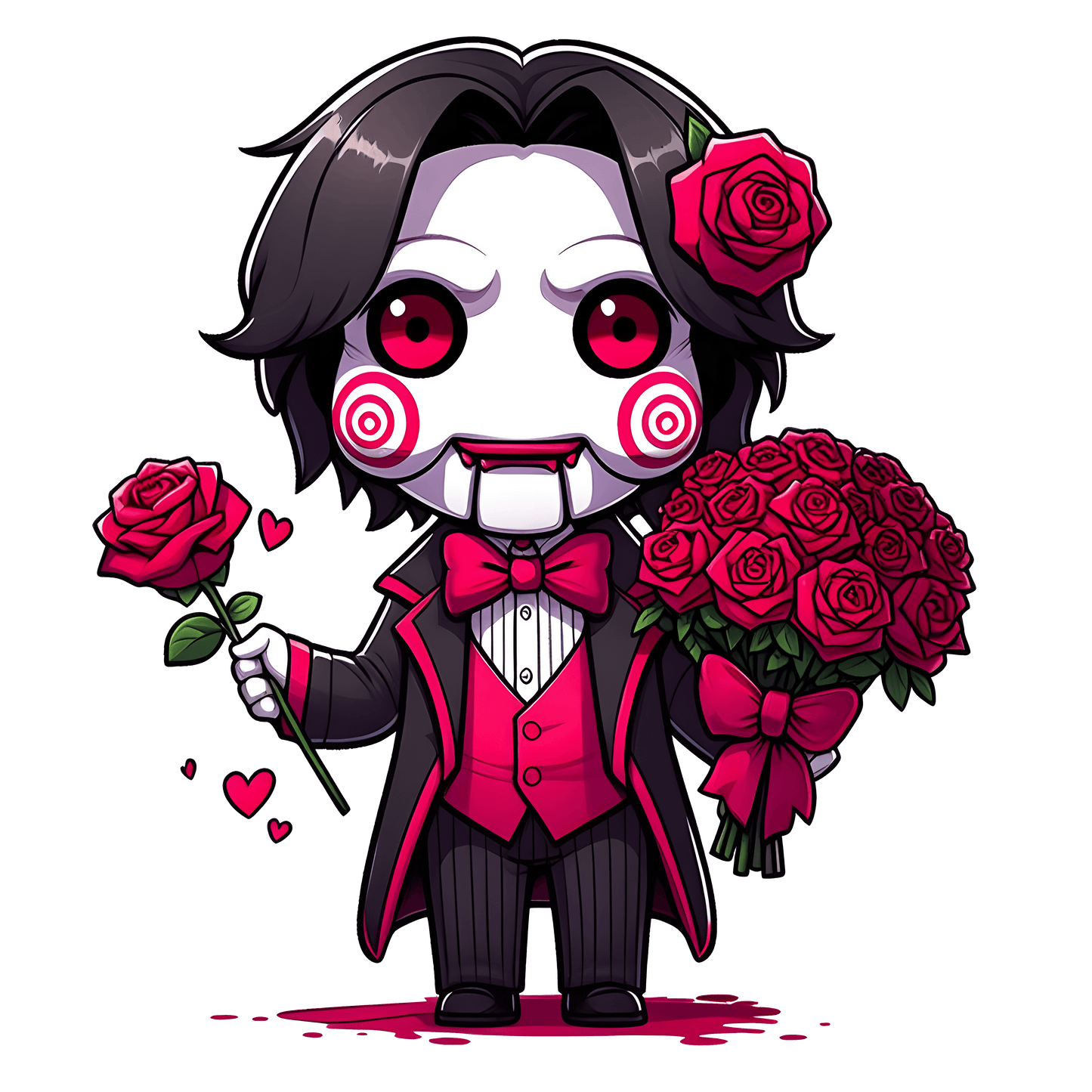 Jigsaw Valentine's Day Rose Design - DTF Ready To Press